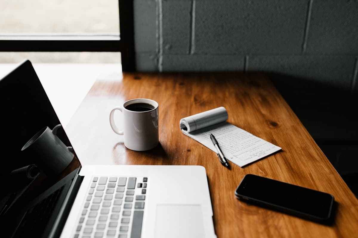A minimalist desk setup with a single tool highlighted, representing focus and simplicity